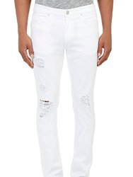 Men Tyler Solace Distressed Slim Fit Jeans - White