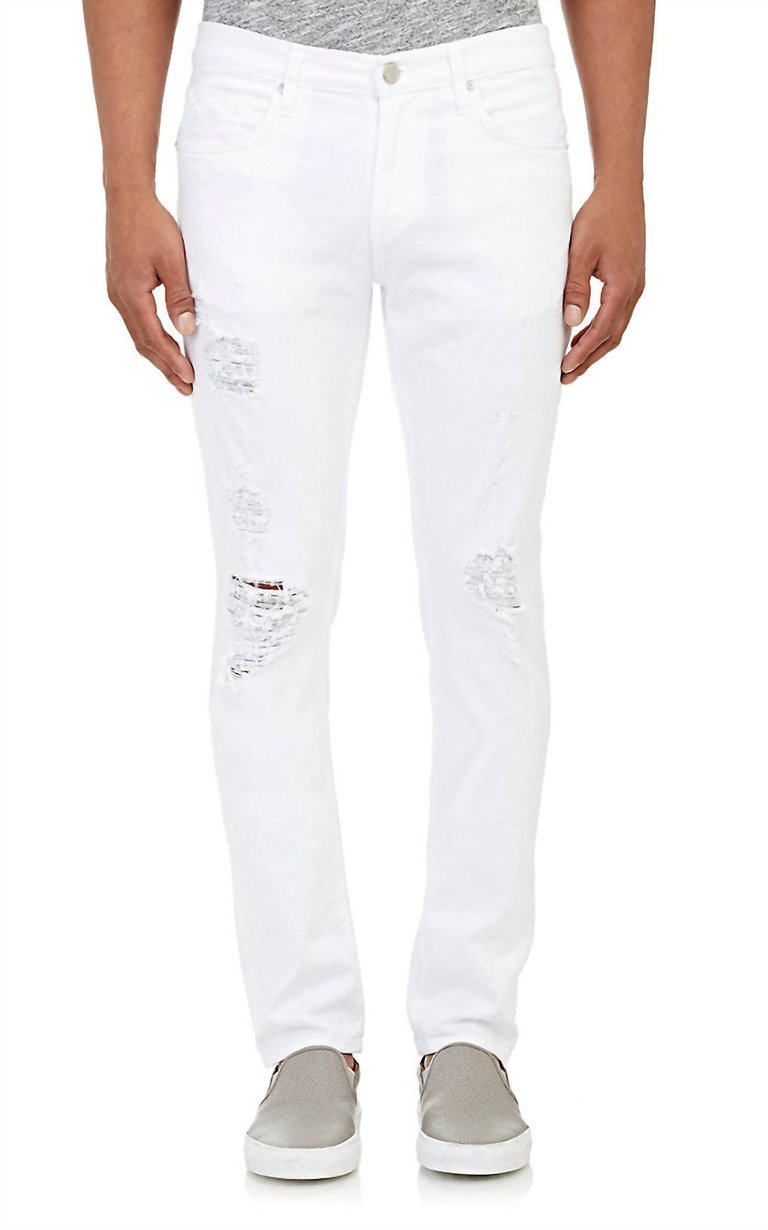 Men Tyler Solace Distressed Slim Fit Jeans - White