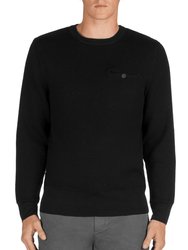 Men's Black Coolidge Wool Crew Neck Sweater - Black