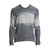 Men's Gray Ombre Print Messer Fleece Sweatshirt Sweater - Gray