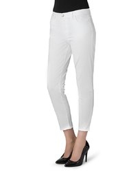 Tessa White High Rise Cotton Tapered Crop Jeans - White