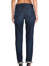 Women Logan Hung Up Mid Rise Boyfriend Denim Jeans