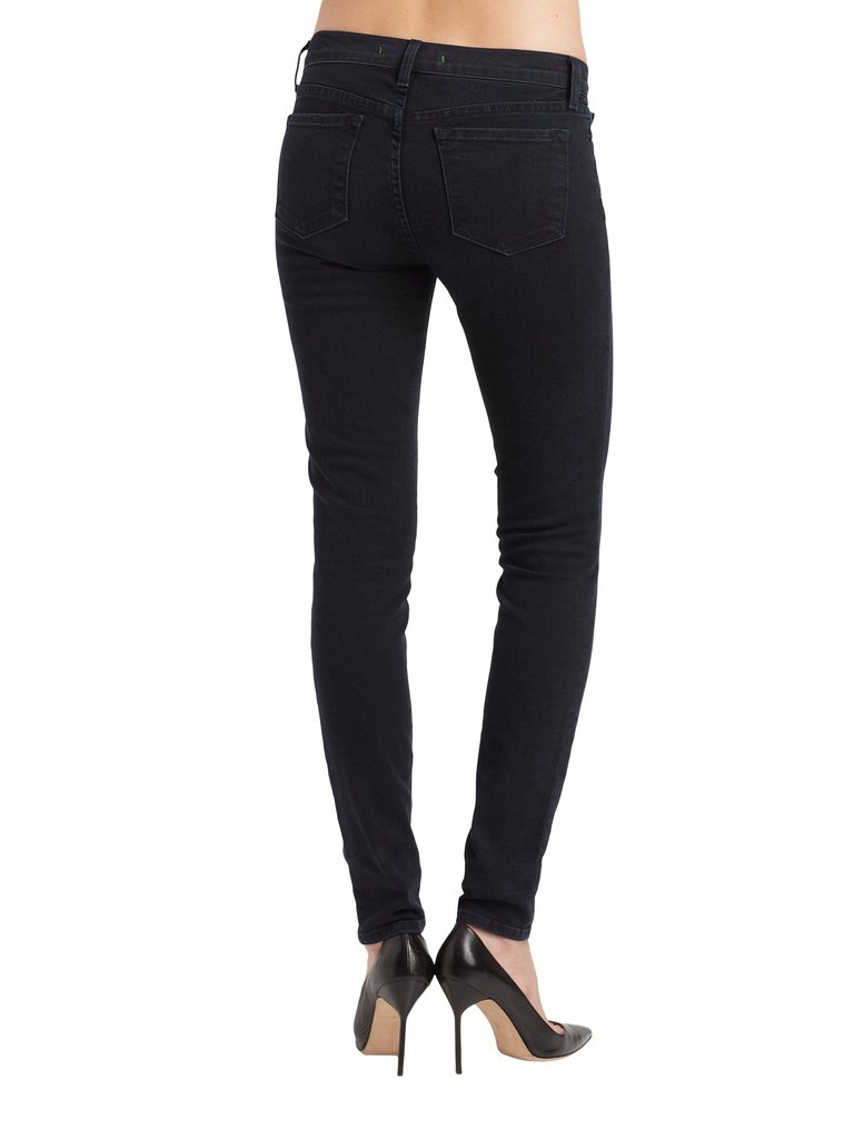 Women's Black Mid Rise Super Skinny Slim Cotton Blend Jeans Pants