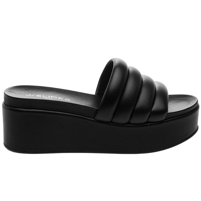 Quirky Sandal In Black Leather - Black Leather