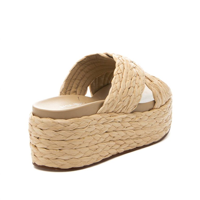 Quiver Natural Raffia Wedge In Sand