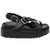 Solara Sandal In Black Leather - Black Leather