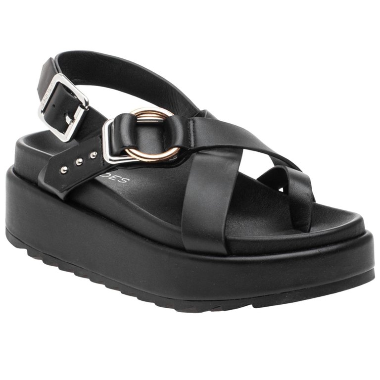 Solara Sandal In Black Leather