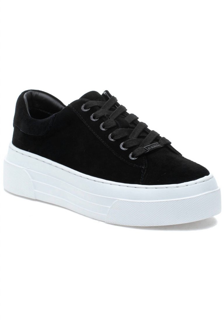 Women's Amanda Sneaker In Black Silk Suede