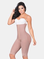 Long Bodyshaper With Covered Back & Perineal Zipper - Mocha