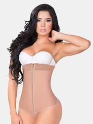 Panty Thong Strapless Body Shaper With Zipper - Mocha