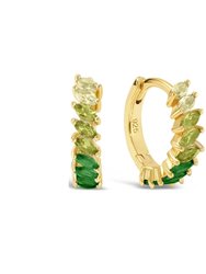 Emerald Artic Huggies Earrings - Emerald/Gold