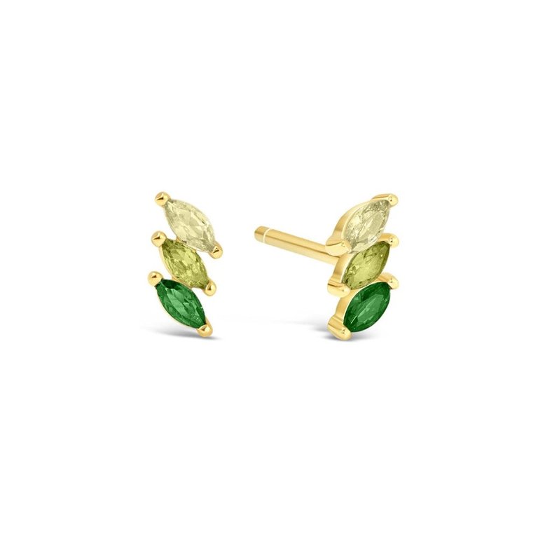 Emerald Artic Studs - Emerald/Gold