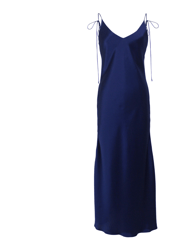 Azalea Silk Satin Maxi Dress - Navy Blue