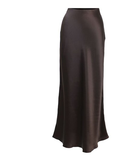 Jacoba Jane Classic Silk Satin Maxi Slip Skirt - Cocoa product