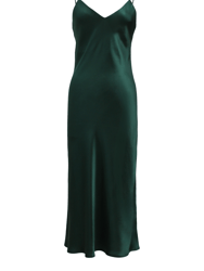 Classic Silk Satin Slip Dress - Evergreen - Evergreen