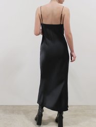 Eve Silk Satin Maxi Dress - Black