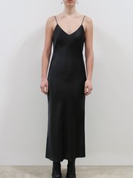 Eve Silk Satin Maxi Dress - Black