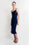 Mandy Silk Satin Cowl Neck Slip Dress - Navy - Navy