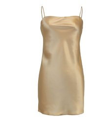 Margot Silk Satin Mini Slip Dress - Latte - Latte