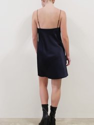Margot Silk Satin Mini Slip Dress - Navy