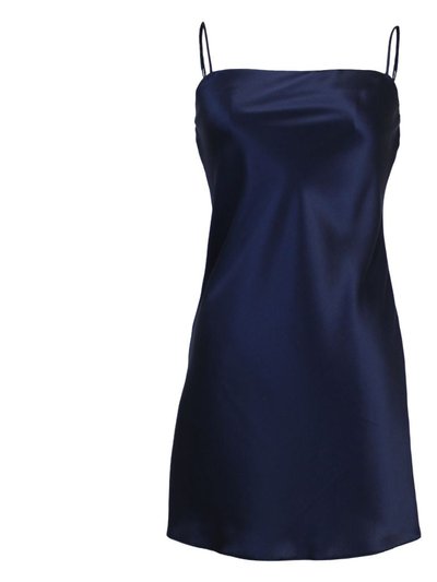 Jacoba Jane Margot Silk Satin Mini Slip Dress - Navy product