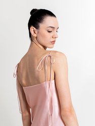 Seraphina Silk Satin Mini Dress - Rose Pink