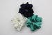 Silk Satin Scrunchie Set - Navy, Verdigris, Ivory - Navy/Verdigris/Ivory