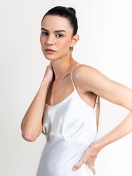 Stella Silk Satin Backless Wedding Gown - White