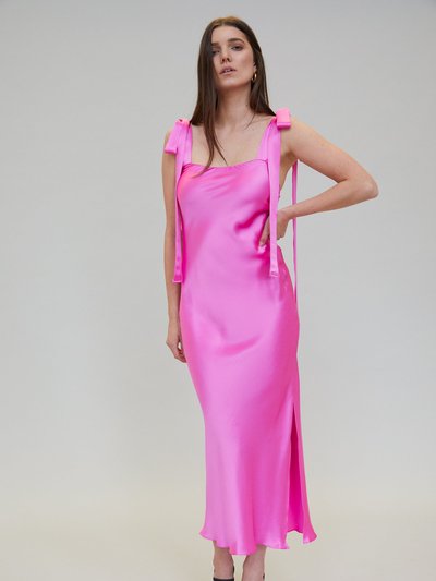 Jacoba Jane Ulyana Silk Satin Midi Dress - Hot Pink Orchid product