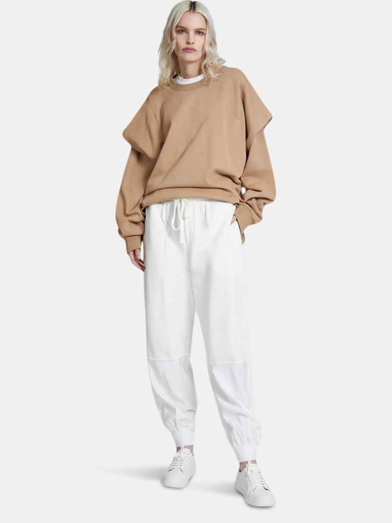 Haider Terry Mixed Media Sweatpants Ivory - Ivory