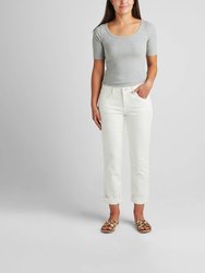 Carter Girlfriend Mid Rise Jean - White