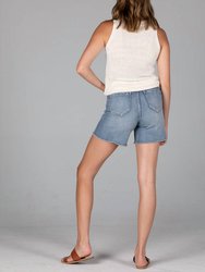 Cecilia High Rise Shorts With Exposed Button Fly
