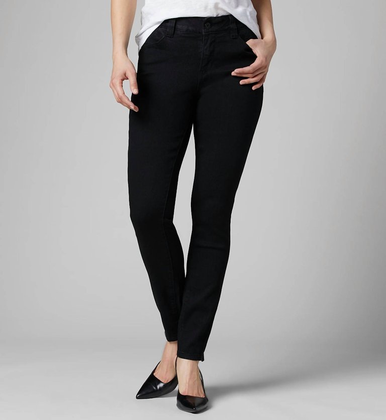 Cecilia Mid Rise Skinny Jeans - Black
