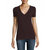 Women V-Neck Short Sleeve Cotton T-Shirt - Chocolate