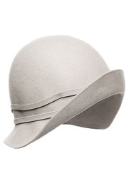 Joyce Wool Cloche Hat - Silver Sand