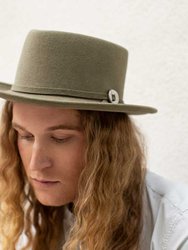 Noble Wool Fedora Hat - Pale Olive
