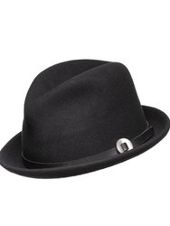 Viv Short Brim Fedora Hat - Black - Black