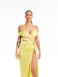 Selene Dress - Metallic Lemon - Metallic Lemon