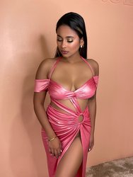 Selene Dress - Metallic Pinks - Metallic Pink