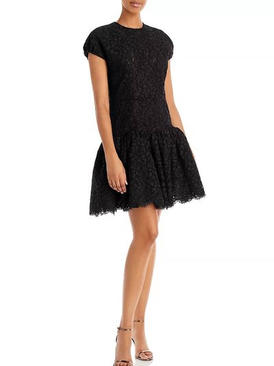 Jason Wu Corded Floral Lace Ruffle Dress In Black product