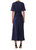 Floral Cloque Jacquard Dress In Navy