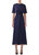 Floral Cloque Jacquard Dress In Navy - Navy