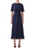 Floral Cloque Jacquard Dress In Navy - Navy