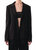 Single Breasted Blazer With Lace Hem In Black/Black - Black/Black