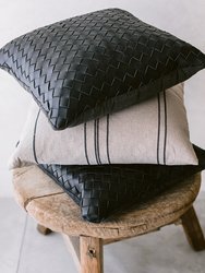 Braided Leather Throw Pillow