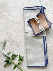 Linen Napkins, Set Of 4 - Gray & Azul