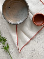 Linen Napkins, Set Of 4 - Ivory & Rust