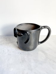 Oaxaca Black Clay Large Mug with Face