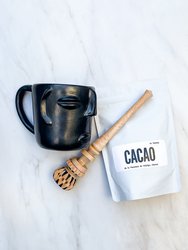 Oaxaca Black Clay Large Mug with Face