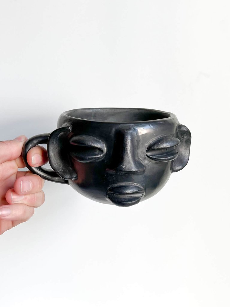 Oaxaca Black Clay Mugs - Set of 2 - Black